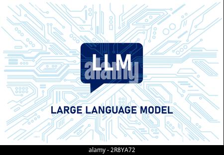 LLM Large language model AI artificial intelligence technology concept Stock Vector