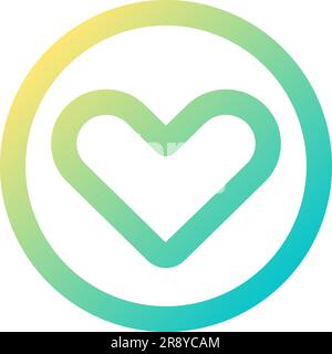 Heart pixel perfect gradient linear ui icon Stock Vector
