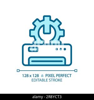 Ac repair light blue icon Stock Vector