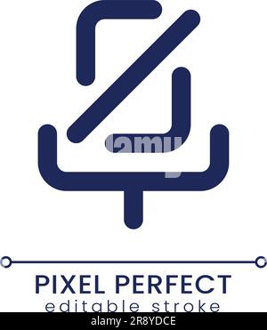 Turn off microphone pixel perfect linear ui icon Stock Vector