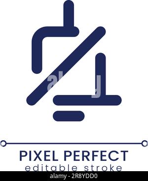 Mute notification sound pixel perfect linear ui icon Stock Vector