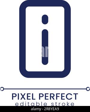 Information pixel perfect linear ui icon Stock Vector