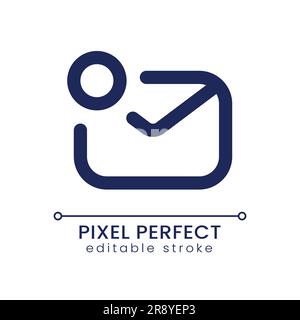 Letter notification pixel perfect linear ui icon Stock Vector
