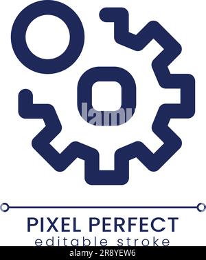 Settings notification pixel perfect linear ui icon Stock Vector