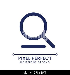 Searching tool pixel perfect linear ui icon Stock Vector