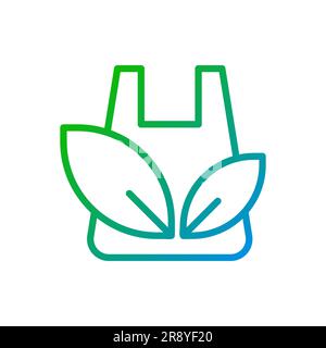 Eco bag pixel perfect gradient linear vector icon Stock Vector