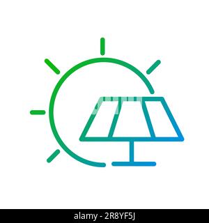 Solar energy pixel perfect gradient linear vector icon Stock Vector