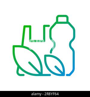 Biodegradable plastic pixel perfect gradient linear vector icon Stock Vector