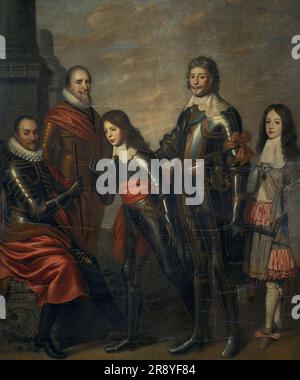 Four Generations of the Princes of Orange: William I, Maurice and Frederick Henry, William II and William III, c.1660-c.1662. Stock Photo