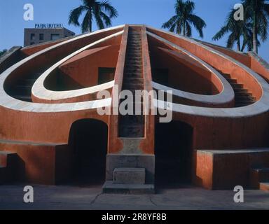 DETALLE- OBSERVATORIO ASTRONOMICO DE JANTAR MANTAR - S XVIII. Author: MAHARAGA SAWAI JAI SINGH (1681-1743) JAI SINGH II. Location: OBSERVAT ASTRONOMICO. NUEVA DELHI. India. Stock Photo