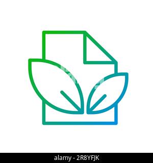 Paper recycling pixel perfect gradient linear vector icon Stock Vector