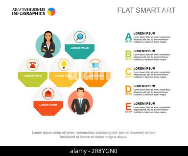 Five points list process chart template for presentation Stock Vector ...