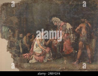 Sophonisbe kneeling before Masinissa, King of Numidia, 1815-1825. In 206 CE, Sophonisba, a Carthaginian noblewoman, was betrothed to the King Masinissa, a leader of the Massylii or eastern Numidians. Stock Photo