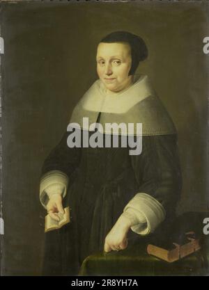 Portrait of a Woman, possibly Elsje van Houweningen, Wife of Willem van Velden, 1656. Stock Photo