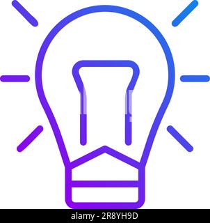 Light bulb pixel perfect gradient linear vector icon Stock Vector