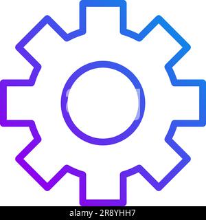 Cogwheel pixel perfect gradient linear vector icon Stock Vector