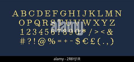 Black classic alphabet set for dark theme Stock Vector