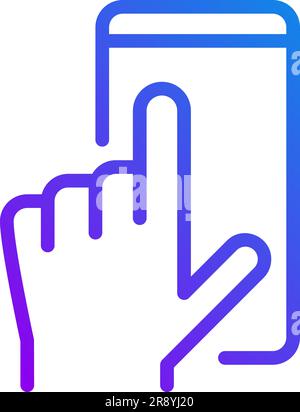 Mobile phone using pixel perfect gradient linear vector icon Stock Vector