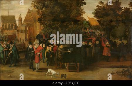 Satirical Show on Dutch Politics around 1619, c.1619-c.1620. Follower of Adriaen Pietersz van de Venne. Stock Photo