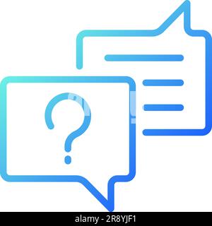 Asking question pixel perfect gradient linear vector icon Stock Vector
