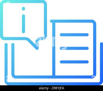 Text information pixel perfect gradient linear vector icon Stock Vector