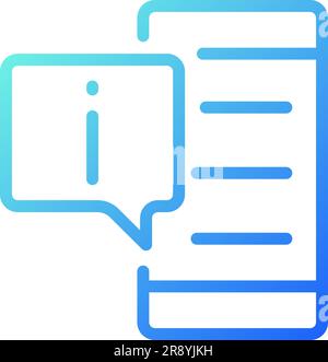 Get info from phone pixel perfect gradient linear vector icon Stock Vector