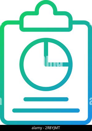 Clipboard and chart pixel perfect gradient linear vector icon Stock Vector