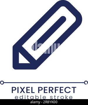 Pencil pixel perfect linear ui icon Stock Vector