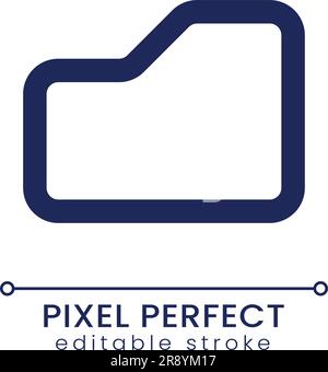 Folder pixel perfect linear ui icon Stock Vector