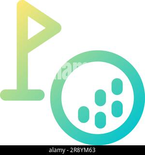 Golf ball and cup tag pixel perfect gradient linear ui icon Stock Vector
