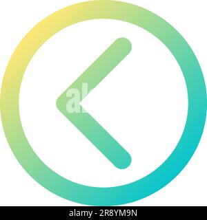 Left direction arrow pixel perfect gradient linear ui icon Stock Vector