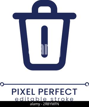 Delete pixel perfect linear ui icon Stock Vector