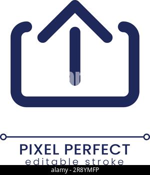 Upload pixel perfect linear ui icon Stock Vector