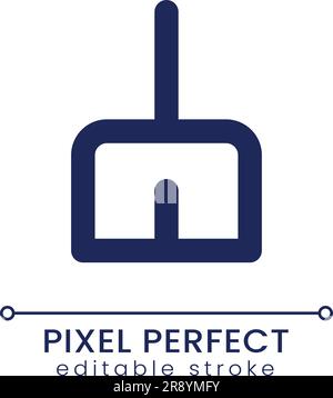 Broom pixel perfect linear ui icon Stock Vector