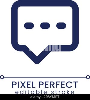 Typing message pixel perfect linear ui icon Stock Vector