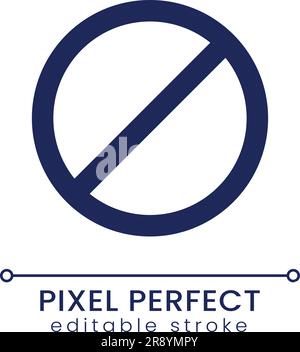 Stop sign pixel perfect linear ui icon Stock Vector
