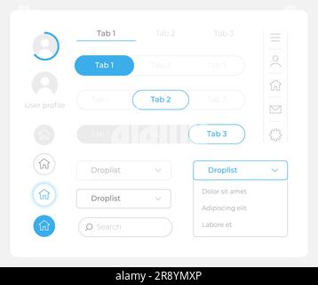 Edit account UI elements kit Stock Vector
