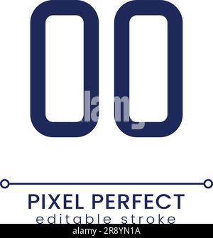 Pause pixel perfect linear ui icon Stock Vector