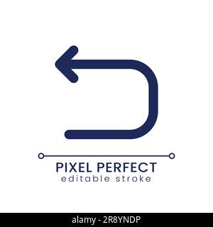 Backward arrow pixel perfect linear ui icon Stock Vector