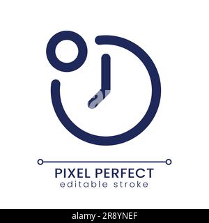 Reminder from time app pixel perfect linear ui icon Stock Vector
