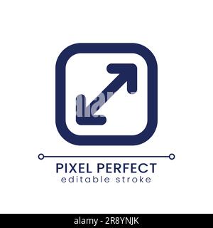 Screen enlargement pixel perfect linear ui icon Stock Vector