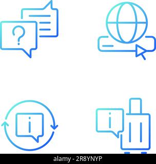 Actual information for customers pixel perfect gradient linear vector icons set Stock Vector