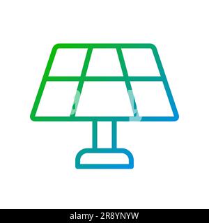 Solar panel pixel perfect gradient linear vector icon Stock Vector