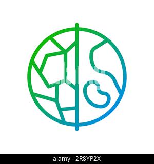 Stop Earth desertification pixel perfect gradient linear vector icon Stock Vector