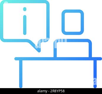 Information desk pixel perfect gradient linear vector icon Stock Vector