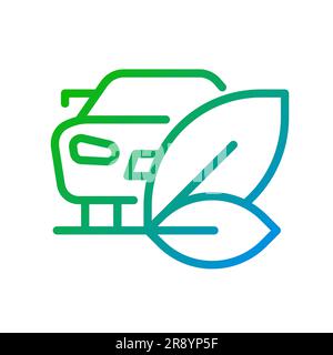 Eco friendly vehicle pixel perfect gradient linear vector icon Stock Vector