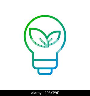 Eco friendly electricity pixel perfect gradient linear vector icon Stock Vector