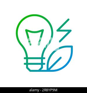 Renewable electric power source pixel perfect gradient linear vector icon Stock Vector
