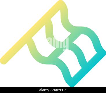 Waving chequered flag pixel perfect gradient linear ui icon Stock Vector