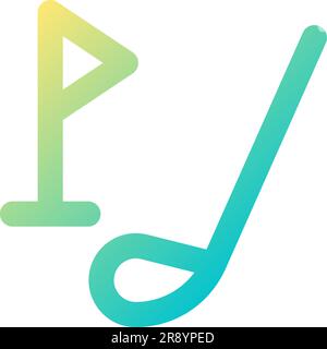Golf driver and cup tag pixel perfect gradient linear ui icon Stock Vector